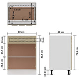 NNEVL Drawer Bottom Cabinet Sonoma Oak 60x46x81.5 cm Chipboard