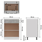 NNEVL Drawer Bottom Cabinet Concrete Grey 60x46x81.5 cm Chipboard