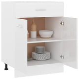 NNEVL Drawer Bottom Cabinet High Gloss White 60x46x81.5 cm Chipboard