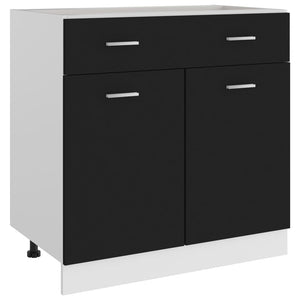 NNEVL Drawer Bottom Cabinet Black 80x46x81.5 cm Chipboard