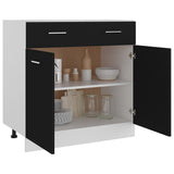 NNEVL Drawer Bottom Cabinet Black 80x46x81.5 cm Chipboard