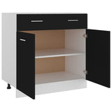 NNEVL Drawer Bottom Cabinet Black 80x46x81.5 cm Chipboard