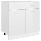 NNEVL Drawer Bottom Cabinet High Gloss White 80x46x81.5 cm Chipboard
