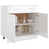 NNEVL Drawer Bottom Cabinet High Gloss White 80x46x81.5 cm Chipboard