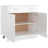 NNEVL Drawer Bottom Cabinet High Gloss White 80x46x81.5 cm Chipboard