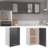 NNEVL Hanging Cabinet High Gloss Grey 39.5x31x60 cm Chipboard