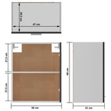 NNEVL Hanging Cabinet Grey 50x31x60 cm Chipboard