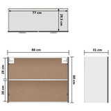 NNEVL Hanging Cabinet Grey 80x31x60 cm Chipboard