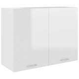 NNEVL Hanging Cabinet High Gloss White 80x31x60 cm Chipboard