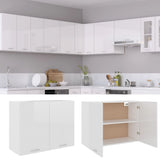 NNEVL Hanging Cabinet High Gloss White 80x31x60 cm Chipboard