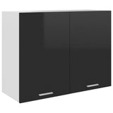 NNEVL Hanging Cabinet High Gloss Black 80x31x60 cm Chipboard