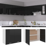 NNEVL Hanging Cabinet High Gloss Black 80x31x60 cm Chipboard