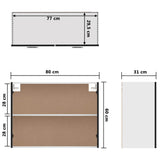 NNEVL Hanging Cabinet High Gloss Black 80x31x60 cm Chipboard