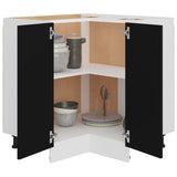 NNEVL Corner Bottom Cabinet Black 75.5x75.5x80.5 cm Chipboard