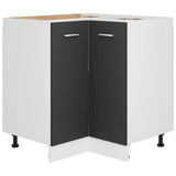 NNEVL Corner Bottom Cabinet Grey 75.5x75.5x80.5 cm Chipboard