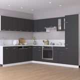 NNEVL Corner Bottom Cabinet Grey 75.5x75.5x80.5 cm Chipboard