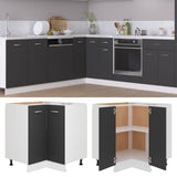 NNEVL Corner Bottom Cabinet Grey 75.5x75.5x80.5 cm Chipboard