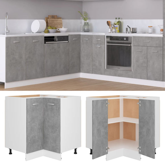 NNEVL Corner Bottom Cabinet Concrete Grey 75.5x75.5x80.5 cm Chipboard