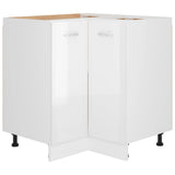 NNEVL Corner Bottom Cabinet High Gloss White 75.5x75.5x80.5 cm Chipboard
