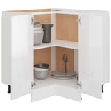 NNEVL Corner Bottom Cabinet High Gloss White 75.5x75.5x80.5 cm Chipboard