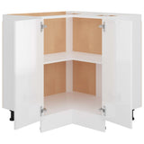NNEVL Corner Bottom Cabinet High Gloss White 75.5x75.5x80.5 cm Chipboard