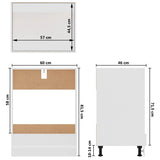 NNEVL Oven Cabinet White 60x46x81.5 cm Chipboard