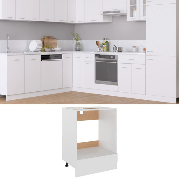 NNEVL Oven Cabinet White 60x46x81.5 cm Chipboard