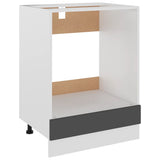 NNEVL Oven Cabinet Grey 60x46x81.5 cm Chipboard