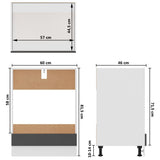 NNEVL Oven Cabinet Grey 60x46x81.5 cm Chipboard