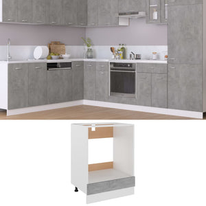 NNEVL Oven Cabinet Concrete Grey 60x46x81.5 cm Chipboard