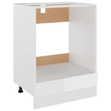 NNEVL Oven Cabinet High Gloss White 60x46x81.5 cm Chipboard
