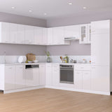 NNEVL Oven Cabinet High Gloss White 60x46x81.5 cm Chipboard