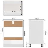 NNEVL Oven Cabinet High Gloss White 60x46x81.5 cm Chipboard