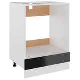 NNEVL Oven Cabinet High Gloss Black 60x46x81.5 cm Chipboard