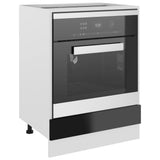 NNEVL Oven Cabinet High Gloss Black 60x46x81.5 cm Chipboard