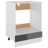 NNEVL Oven Cabinet High Gloss Grey 60x46x81.5 cm Chipboard