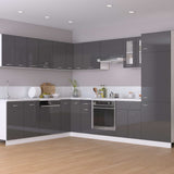 NNEVL Oven Cabinet High Gloss Grey 60x46x81.5 cm Chipboard