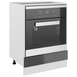 NNEVL Oven Cabinet High Gloss Grey 60x46x81.5 cm Chipboard