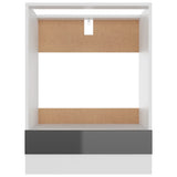 NNEVL Oven Cabinet High Gloss Grey 60x46x81.5 cm Chipboard
