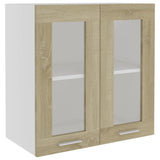 NNEVL Hanging Glass Cabinet Sonoma Oak 60x31x60 cm Chipboard