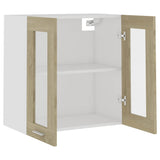 NNEVL Hanging Glass Cabinet Sonoma Oak 60x31x60 cm Chipboard