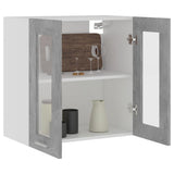 NNEVL Hanging Glass Cabinet Concrete Grey 60x31x60 cm Chipboard