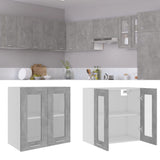 NNEVL Hanging Glass Cabinet Concrete Grey 60x31x60 cm Chipboard