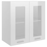 NNEVL Hanging Glass Cabinet High Gloss White 60x31x60 cm Chipboard