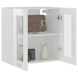 NNEVL Hanging Glass Cabinet High Gloss White 60x31x60 cm Chipboard