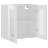 NNEVL Hanging Glass Cabinet High Gloss White 60x31x60 cm Chipboard