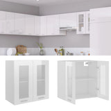 NNEVL Hanging Glass Cabinet High Gloss White 60x31x60 cm Chipboard