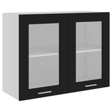 NNEVL Hanging Glass Cabinet Black 80x31x60 cm Chipboard