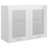 NNEVL Hanging Glass Cabinet High Gloss White 80x31x60 cm Chipboard