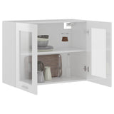 NNEVL Hanging Glass Cabinet High Gloss White 80x31x60 cm Chipboard